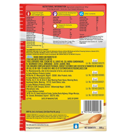 Complan Nutrition Drink Powder for Children, Kesar Badam Flavour, 500 g Carton | Nutrition drink for kids with protein & 34 vital nutrients with free Shaker