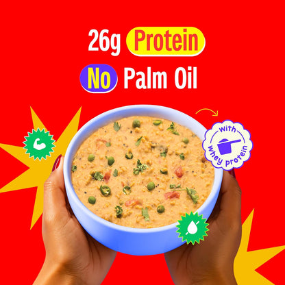 Yogabar 26g High Protein Oats 1kg , Mum's Masala - Breakfast Cereal with Wholegrains, 26% Protein & No Palm Oil - Oats High Protein for Gym - Premium Protein Blend with Whey Protein Powder - with Goodness of Chia, Sunflower & Pumpkin Seeds