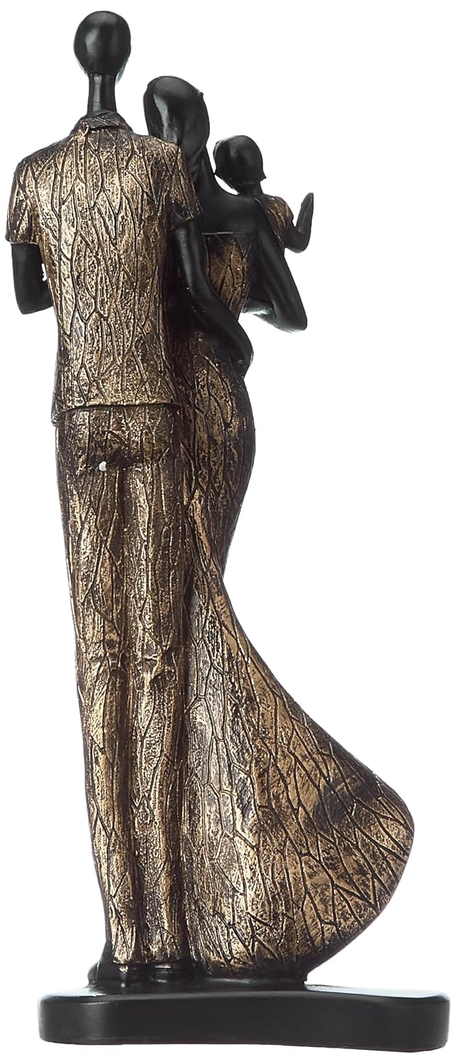 Stylish Loving Couple Resin Romantic Figurine Statue for Home Decor (Pack of 1, Golden Brown)