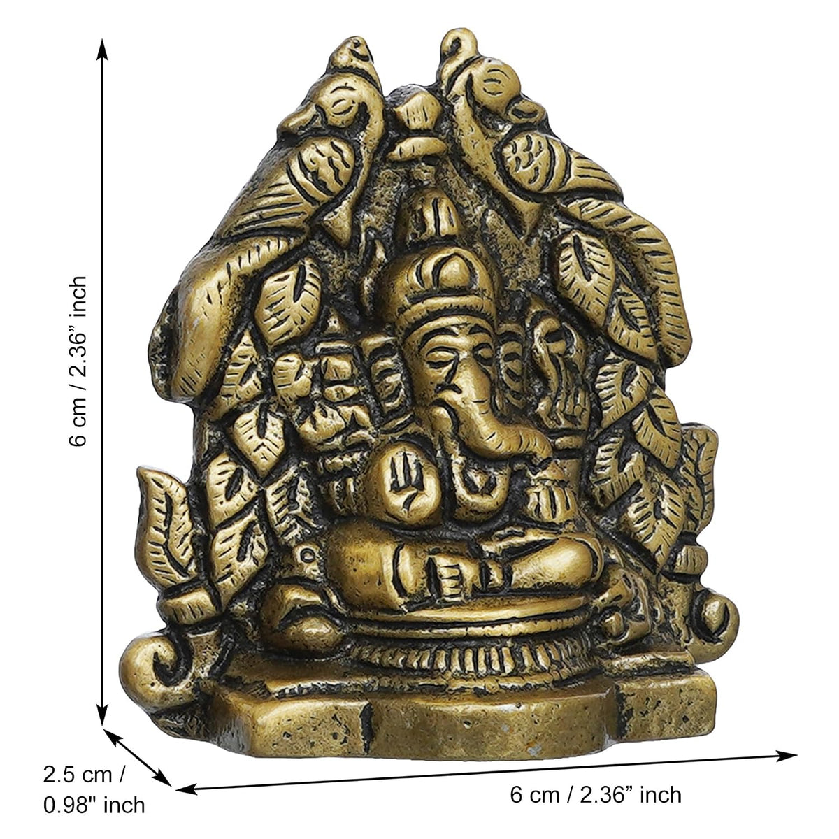 Metal Handcrafted Golden Lord Ganesha Idol On Peacock Design Throne - Decorative Religious God Statue for Home, Temple, Pooja Room, Office - Perfect Diwali, Ganesh Chaturthi, Birthday Gift