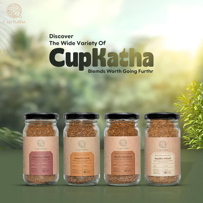 Cup Katha Noisette Luxe Instant Coffee | Freeze-Dried Arabica | Medium Roast | 50 Gram - Glass Jar (Natural Hazelnut)