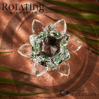 Crystal Lotus Flower Glass Showpiece, Decor -8.5 x 5.5 CM