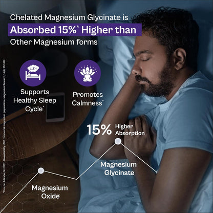 Tata 1mg Magnesium Glycinate Tablets |2000mg | High Absorption Chelated form for Muscle Recovery, Sleep & Nerve Health | 2000mg Per Serving – 120 Veg Tablets