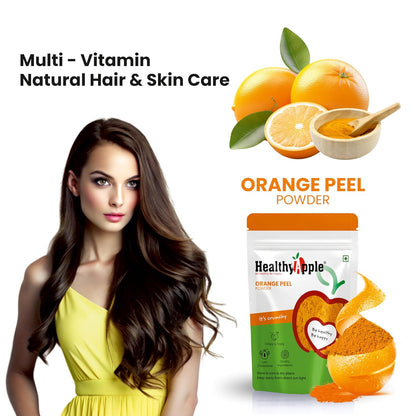 Healthy Apple Orange Peel Powder 250Gm for Skin Care, Hair Conditioning, Anti-Aging Mask, Source of Vitamin C