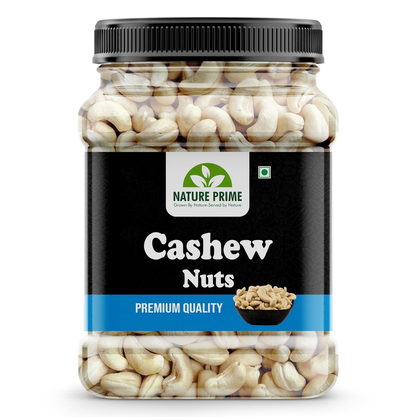 Nature Prime 100% Natural & Crunchy Premium Whole Cashews 500gm (W320) Nutritious & Delicious Nuts, Premium Kaju nuts | Gluten Free | Source of Minerals & Vitamins | Dry Fruits (Jar Pack)