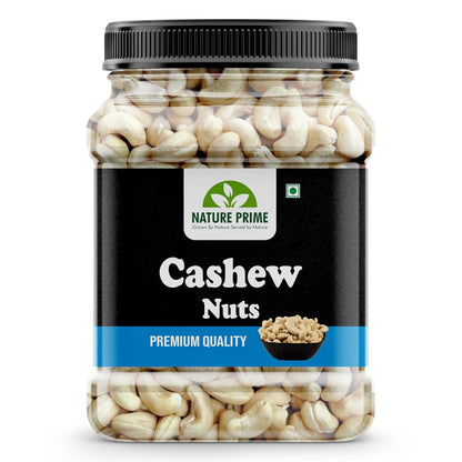 Nature Prime 100% Natural & Crunchy Premium Whole Cashews 500gm (W320) Nutritious & Delicious Nuts, Premium Kaju nuts | Gluten Free | Source of Minerals & Vitamins | Dry Fruits (Jar Pack)