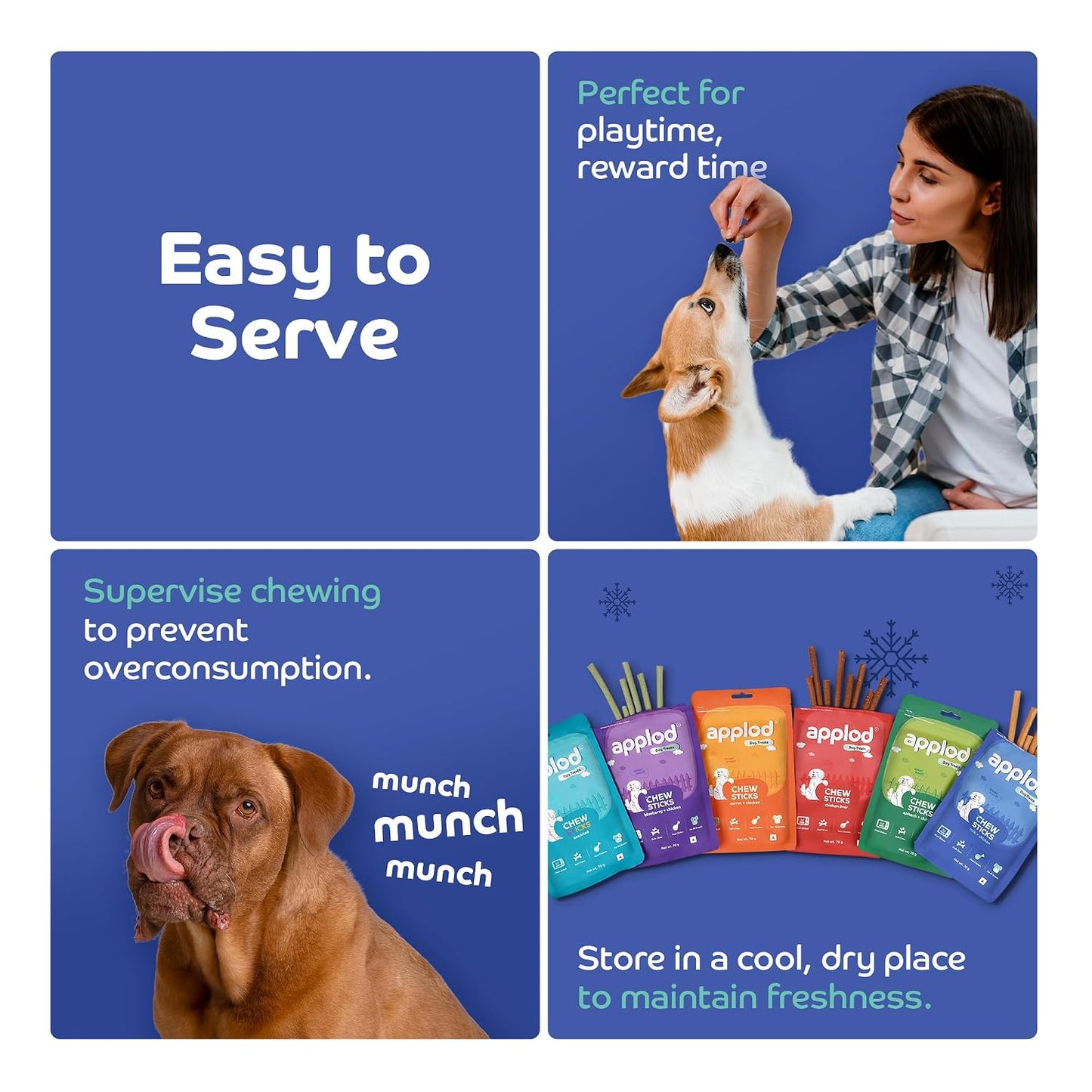 Applod Soft Milk & Chicken Chew Sticks for Puppies & Adult Dogs | Soft & Chewy Training Treats for All Breeds | Healthy Easy-to-Chew Dog Snacks | 70g