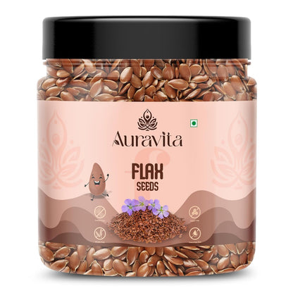 Auravita Premium Flax Seeds 250 Gram | Natural Raw Flax seeds for Eating High Dietary Fiber Alsi Seeds Rich in Magnesium
