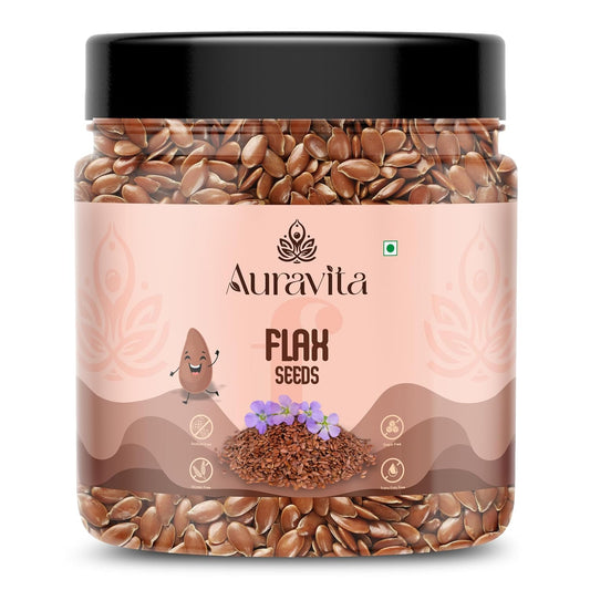 Auravita Premium Flax Seeds 250 Gram | Natural Raw Flax seeds for Eating High Dietary Fiber Alsi Seeds Rich in Magnesium