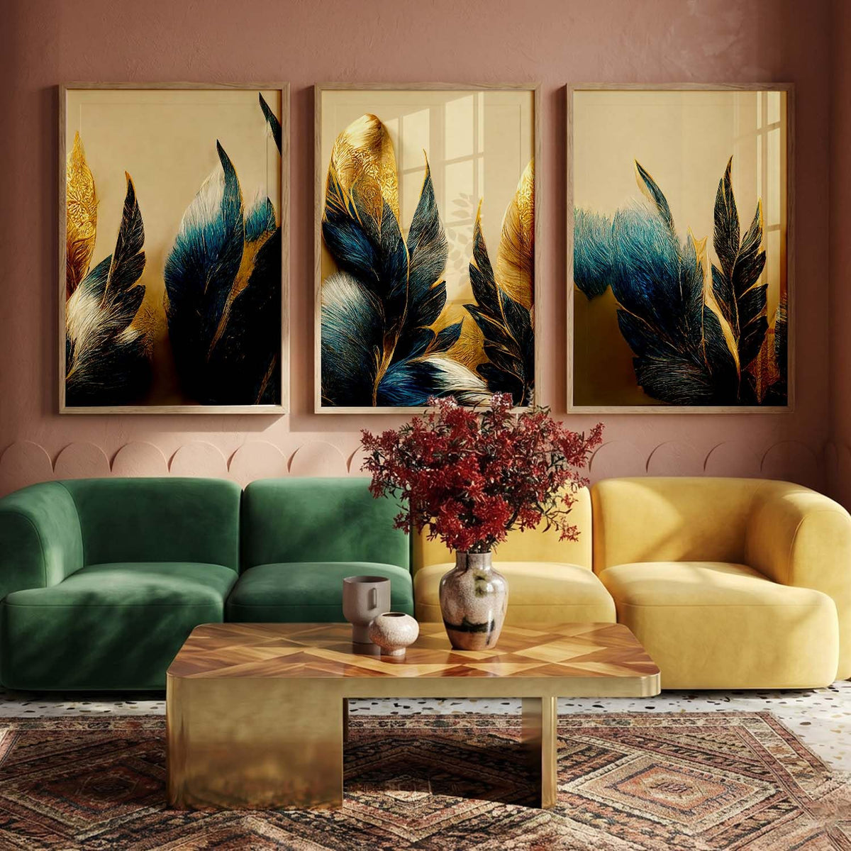 Modern Wall Art framed Painting for Wall Decoration - Wall Paintings for Living Room, Bedroom - Big Size Wall Painting Set of 3 (Art 4, 10x13 inch)