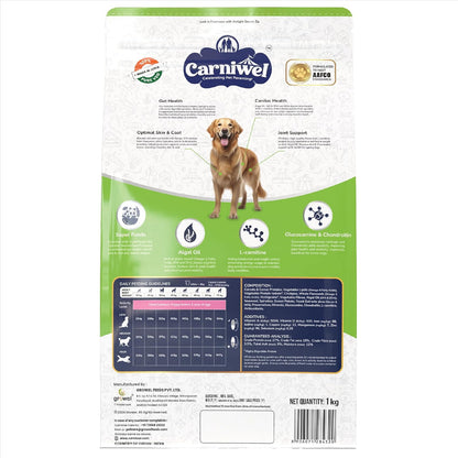 Carniwel Superfoods Adult Dry Dog Food 1 kg | 100% Vegetarian | Fresh & Natural Ingredients | Highly Palatable | GMO Free | Premium Nutrition for Large Dogs