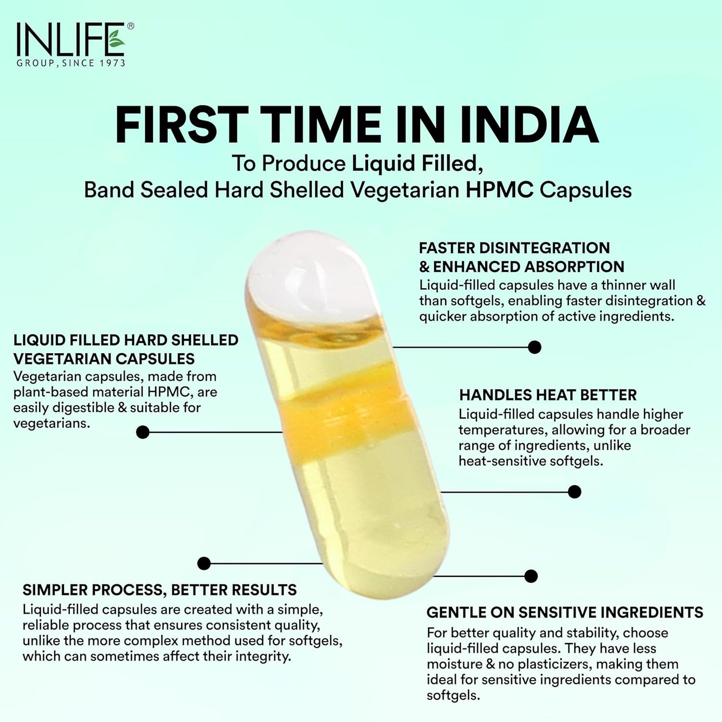 INLIFE Castor Oil Supplement for Hair and Skin, Natural Laxative, Quick Release, 500mg – 60 Liquid Filled Vegetarian Capsules (Pack of 1, 60)