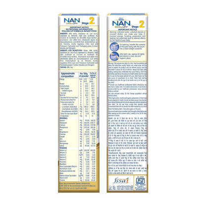 Nestlé NAN EXCELLAPRO Nan Stage 2 Follow-Up Formula Milk Powder For Babies, 6-12 months, with DHA, ARA, 400g Pouch in Box