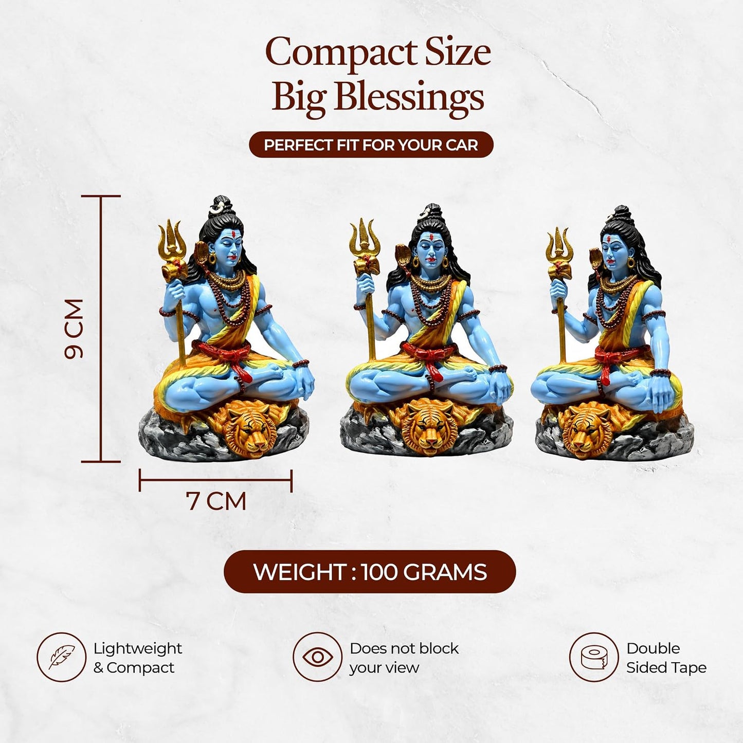 UNOVATE Shiva Idol for Car Dashboard | Adiyogi Statue | Mahadev Idol, Blue