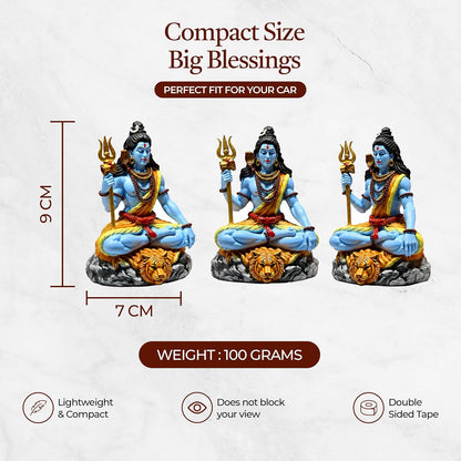 UNOVATE Shiva Idol for Car Dashboard | Adiyogi Statue | Mahadev Idol, Blue