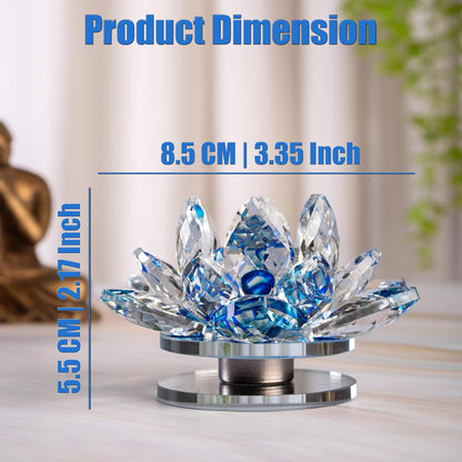 Crystal Lotus Flower Glass Showpiece, Decor -8.5 x 5.5 CM
