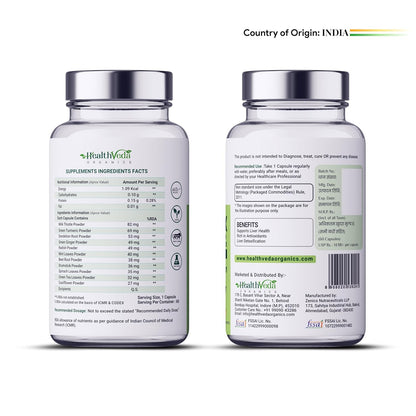 Health Veda Organics Plant Based Liver Detox with Milk Thistle, Green Turmeric, Ginger Powder | Liver Detox Supplement for Healthy Liver, Helps in Cleanse Liver Natural Fatty Liver Support - 60 Vegetarian Capsules