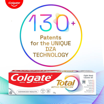 Colgate Total 150 Grams Advanced Health Antibacterial Toothpaste With 12-Hour Anti-Germ Protection & Enamel Protection for Whole Mouth Health, World'S No.1* Germ-Fighting