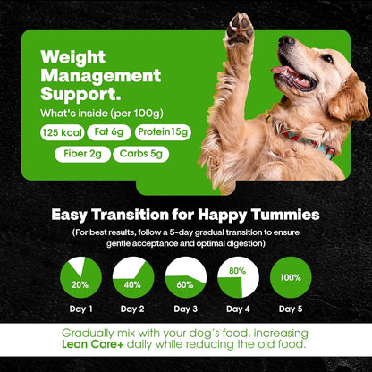 Wuuff & Meow Lean Care+ Gently Cooked Wet Dog Food | High Protein, Grain Free | Powered by BIOFIBER™ with Arbocel® Purified Cellulose | Fresh & Functional Food | (100 g (Pack of 1))