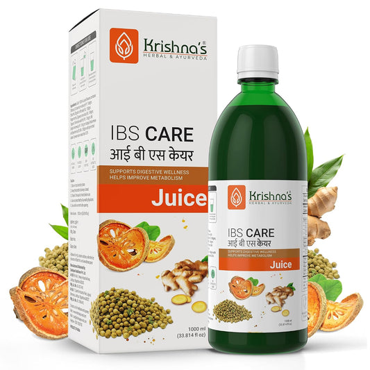 KRISHNA'S HERBAL & AYURVEDA IBS Care Juice For Digestive Health, Helps Manage Digestive Issues, No Artificial Colors or Flavors - 1000 Ml (Pack of 1)
