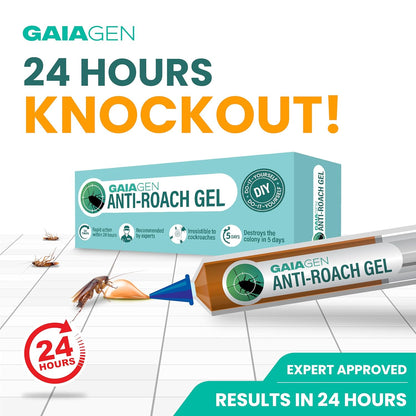 Gaiagen Anti-Roach Gel - Cockroach Exterminator Gel (35g) | Pest Control Grade | Works in 24 Hours | Eliminates Full Colony | Pack of 1