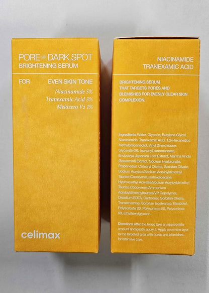 celimax Pore+Dark Spot Brightening Serum 30ml | Gel-like Serum for Enlarged Pores with Niacinamide, Pore Minimizer, Non-Irritating, Hydrating, For Sensitive Skin