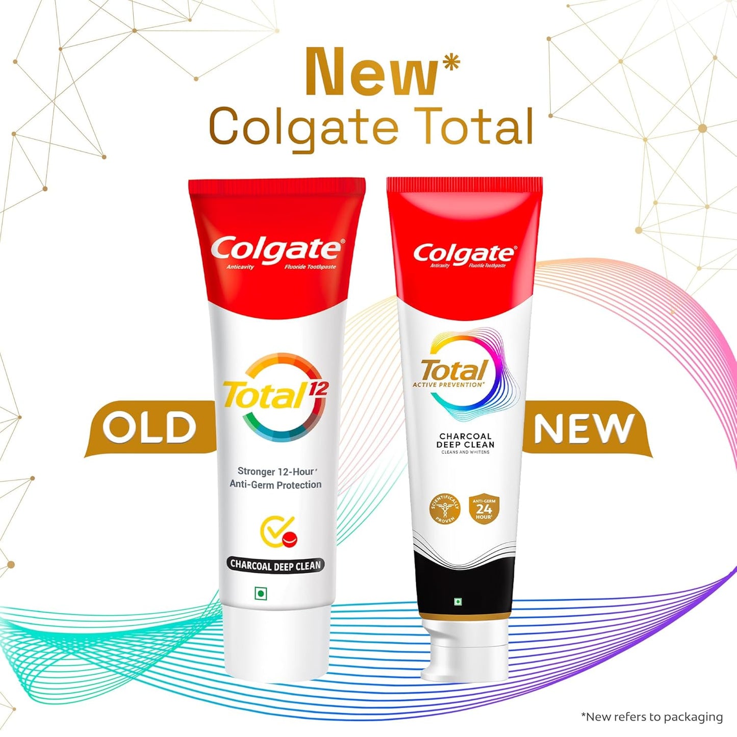 Colgate Total 150Gm Charcoal Deep Clean Antibacterial Toothpaste, Stronger 12-Hour Anti-Germ Protection, Whole Mouth Health, World'S No.1* Germ-Fighting Toothpaste (Combo Pack Offer, Soft Toothbrush)