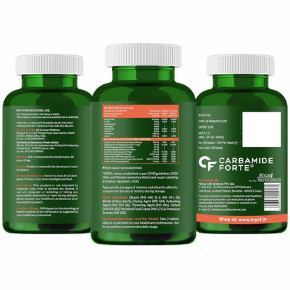 Carbamide Forte Calcium & Vitamin D3 Tablets | Calcium Magnesium Zinc - Bone Health & Joint Support - 120 Tablets, 227 Grams