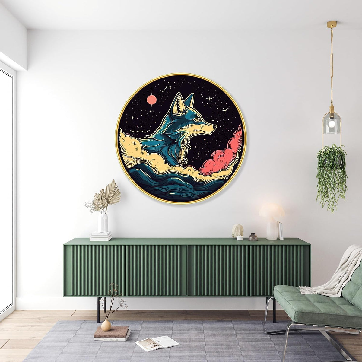 Animal modern art Premium Sparkle lamination Golden Slim Frame 50.8 cm x 50.8 cm Large Size, For Home/Office/Hotel painting GRL-32