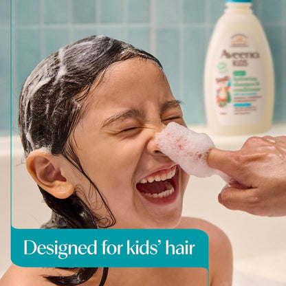 Aveeno Baby Kids 2-In-1 Hydrating Shampoo & Conditioner, Gently Cleanses, Conditions & Detangles Kids Hair, Formulated With Oat Extract, For Sensitive Skin & Scalp, Hypoallergenic, 12 Fl. Oz (354Ml)