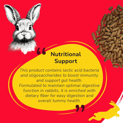 Petslife Premium Rabbit Food 1kg, High Protien Added with Fiber & Essential Nutrients Pellet Food, Balanced Nutrition Diet for Small & Adult Bunnies, Suitable for All Ages., Honey & Fruits Flavour