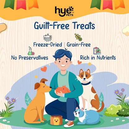 HYE Pets Super Treats for Super Pets – Freeze Dried Treats Made with Goat Milk, Pumpkin & Banana | 30g