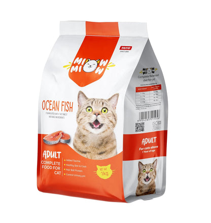 TAIYO Miow Miow Adult Cat Food, Ocean Fish Flavour, 1Kg | Dry Cat Food, Complete and Balanced Diet, Formulated with Finest Natural Ingredients, Vitamins and Minerals