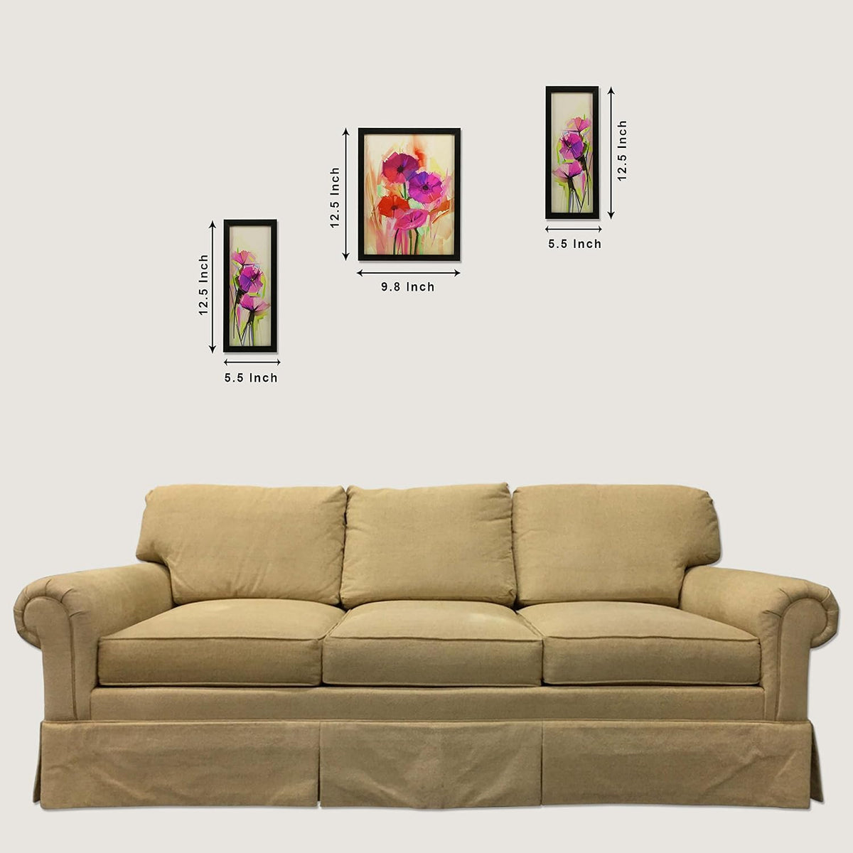 3 Pc Set of Floral Paintings (1063)