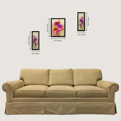 3 Pc Set of Floral Paintings (1063)