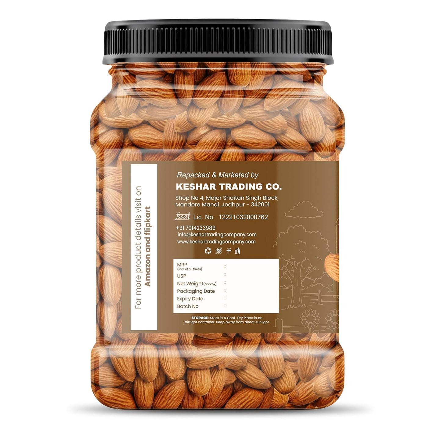 HighFresh California Jumbo Almonds |Natural Badam Giri | Rich In Protein & Dietary Fiber | Crunchy Texture & Delicious Nutty Flavour | No Added Preservatives Or Artificial Flavors