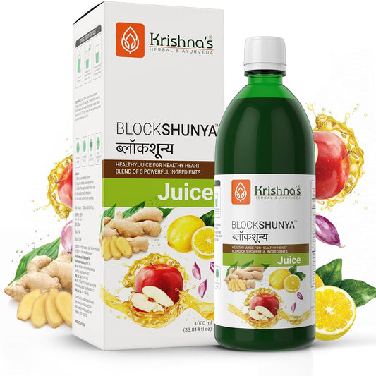 Krishna’s Blockshunya Juice - 1000 ml | Ayurvedic Herbal Support for Healthy Cholesterol Levels | Heart Wellness Formula