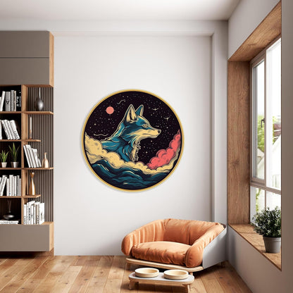 Animal modern art Premium Sparkle lamination Golden Slim Frame 50.8 cm x 50.8 cm Large Size, For Home/Office/Hotel painting GRL-32
