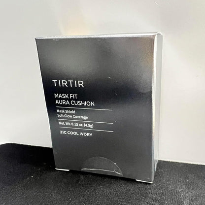 TIRTIR Mask Fit Aura Cushion Foundation, Full coverage, Skin fit, Satin Glow Finish, Korean Cushion Foundation #21C COOL IVORY| 4.5g