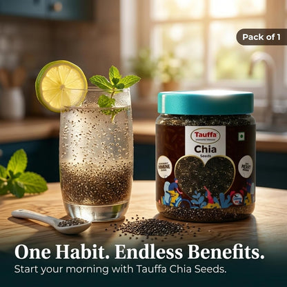 Tauffa Chia Seeds 250g | Natural Superfood Seeds | Rich in Fiber, Protein & Omega-3 | Healthy Weight Management & Energy Support | Vegan & Gluten Free