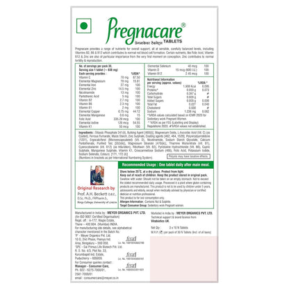 Pregnacare Multivitamin tablets for women with 17 vitamins, Iron, Vitamin B12, Folic acid for healthy & nutritional care during pregnancy | Gluten free vegetarian multivitamin tablets