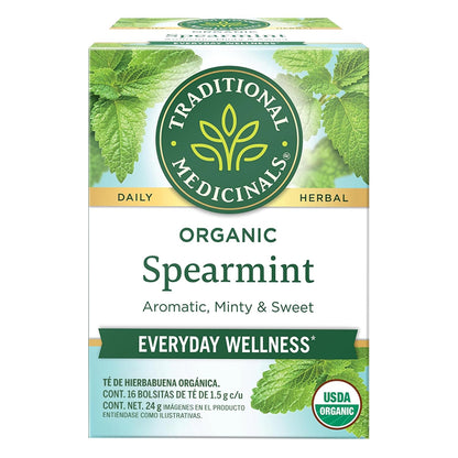 Traditional Medicinals, Organic Spearmint, Caffeine Free, 16 Wrapped Tea Bags, 0.85 oz (24 g)