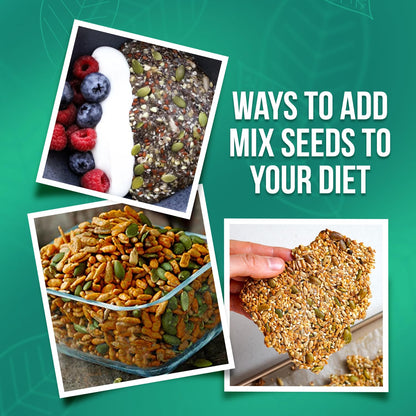 NutroVally Mix Seeds (200g) 5-in-1 Seeds Combo of Flax, Chia, Pumpkin, Watermelon & Sunflower Seeds | Superfood for Weight Management | Plant-Based Healthy Diet Snacks - Jar (200g)