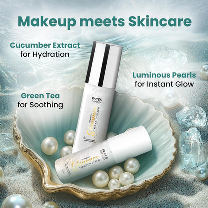 FACESCANADA Ultime Pro Shimmer Makeup Fixer, 100Ml | Long Lasting Makeup Setting Spray | Keeps Makeup Intact | Glamourous Shimmer Finish | Hydrates, Soothes & Refreshes Skin | Alcohol Free (Pack of 1)
