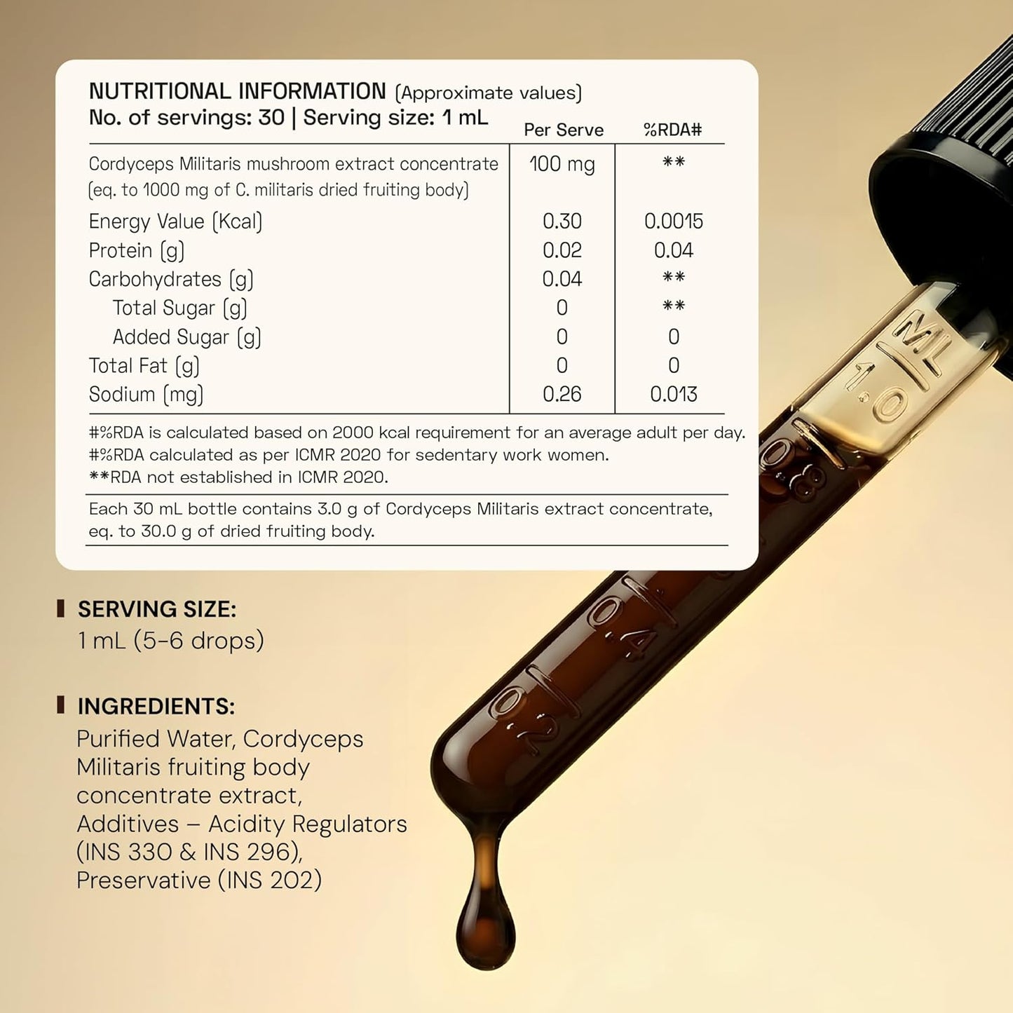 Ace Blend Energy Shroom Concentrate | Cordyceps Mushroom Extract Liquid | 30ml, 30 servings | 10:1 Concentrate | Ultrasonic Extracted Mushroom Blend | Daily Supplement | For Engery & Stamina