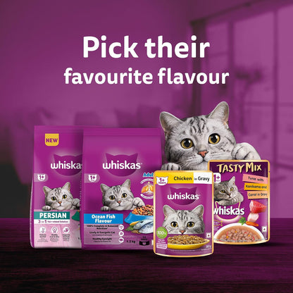 Whiskas Wet Cat Food for Adult Cats (1+Years), Chicken in Gravy Flavour, 80g