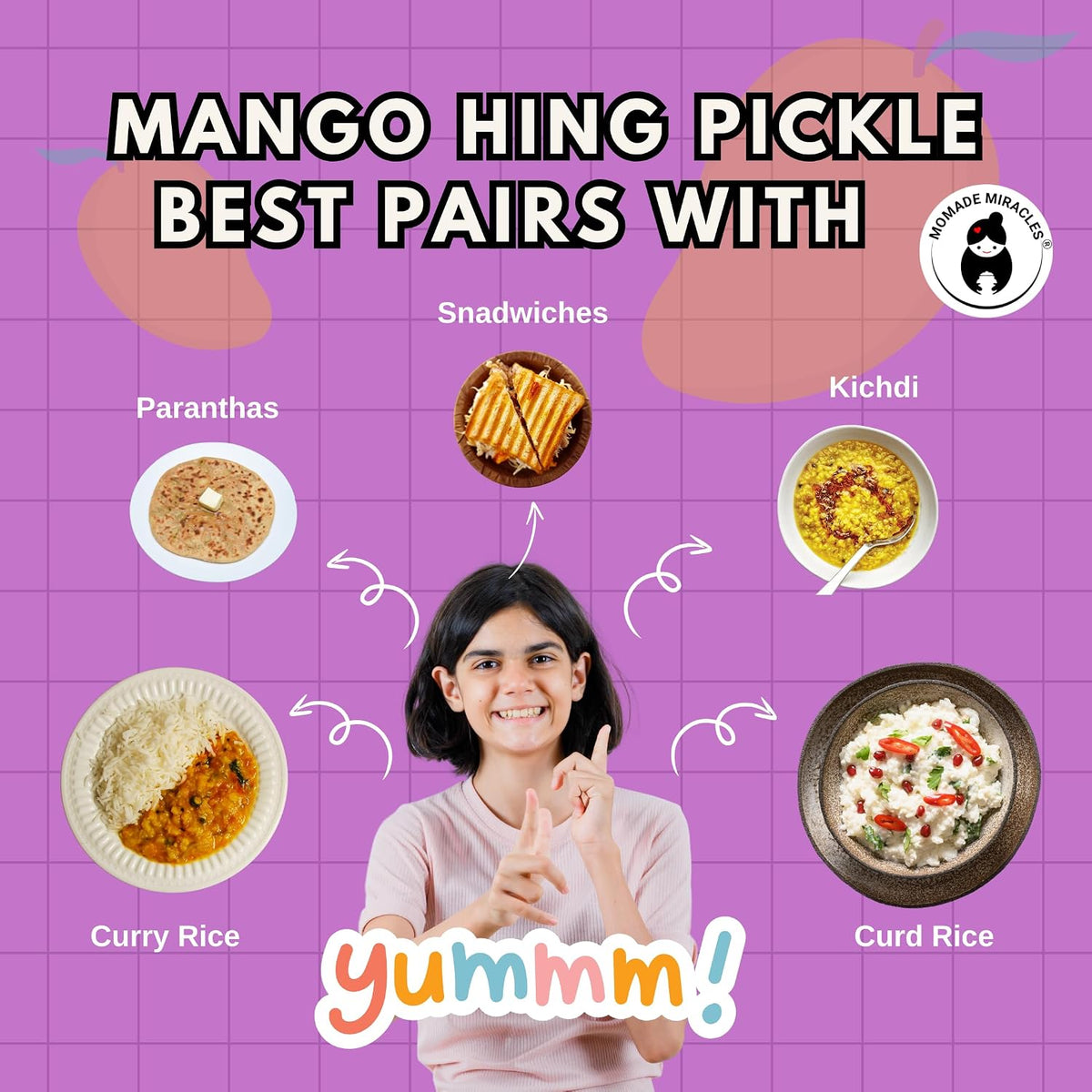 Momade Miracles Mango Aam ka Achar with Hing Flavour/Pickle Without Oil Traditional Indian Homemade Achar with Hing, Sweet & Tangy Pickle | Dry Sukha Aam Ka Achaar made with Organic Methods & Preservative free