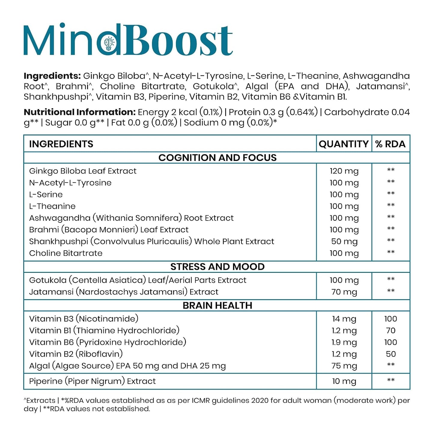 Purezen MindBoost | Brain Health Supplement for Focus, Clarity & Mental Performance | With Ginkgo, Ashwagandha, Omega-3 & Bacopa | 60 Capsules
