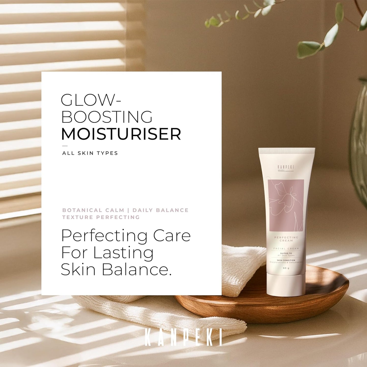 Kanpeki Perfecting Cream Face Moisturizer For Daily Use|Provide Hydration&Counteracts Signs Of Aging|Enriched With Sandalwood,Aloe Vera,Vitamin E&A|Suitable For Normal,Combination&Oliy Skin
