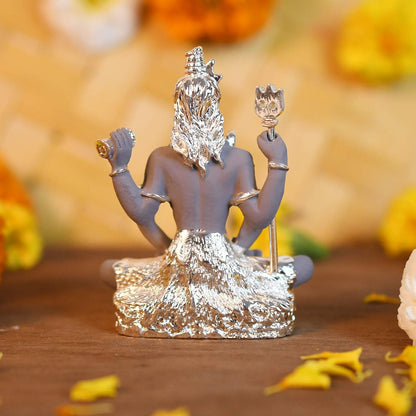 Ceramic Military Electroplating Shiva Idol, 3.4 Inches, Multicolour
